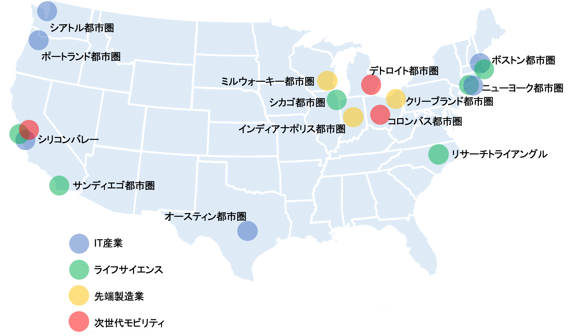 米国産業クラスター・マップ