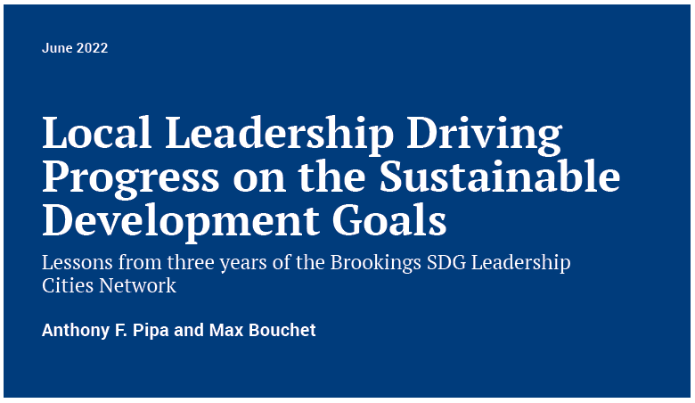 ブルッキングス研究所が自治体SDGsの成果レポートを発表：都市におけるSDG効果