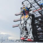 Giant Gundam robot Yokohama Japan moving