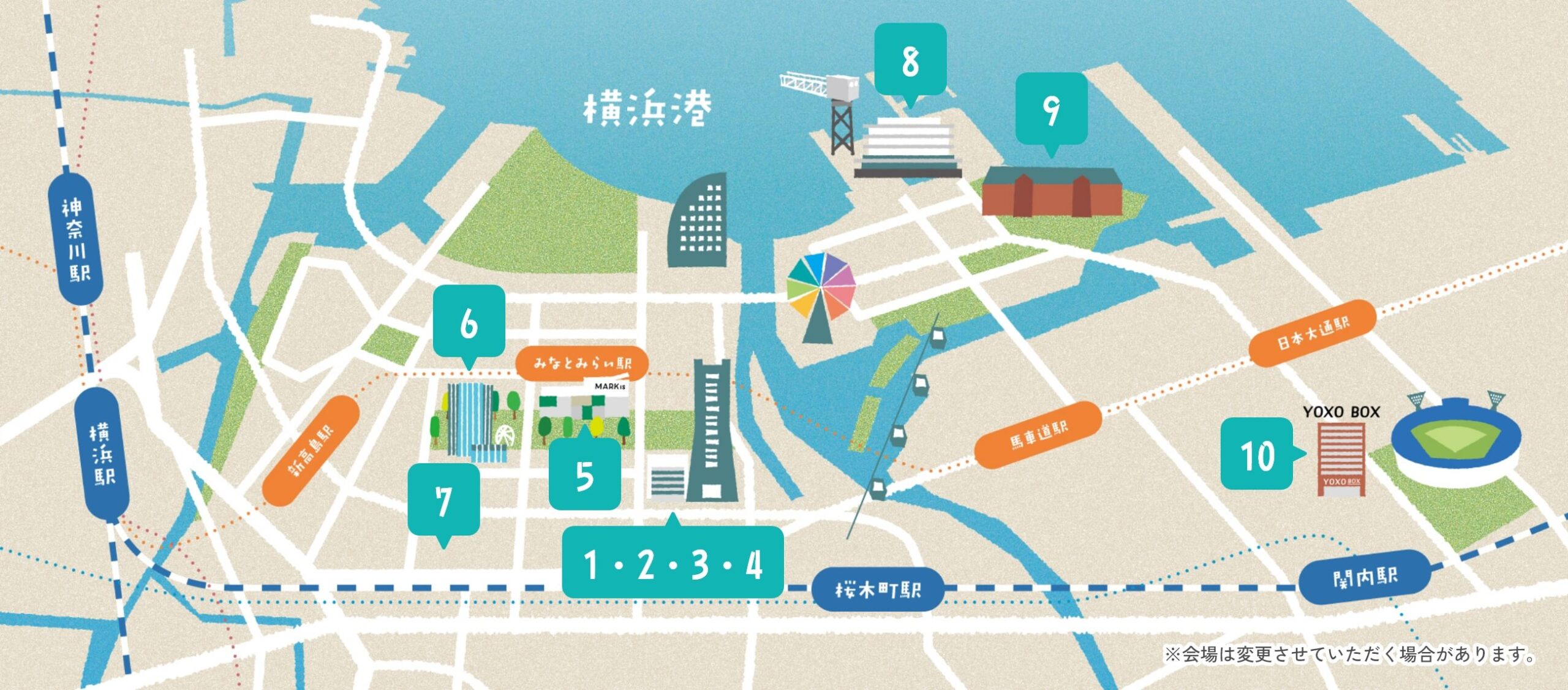 Yokohama YOXO Festival 2024 venue map