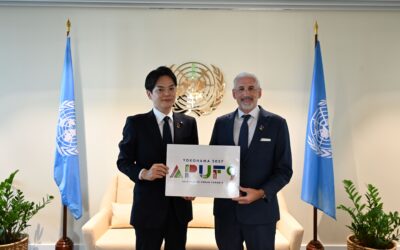 Mayor of Yokohama City and Deputy Executive Secretary of UN ESCAP reveal official APUF-9 logo and youth program ‘APUF Voices of the Future’